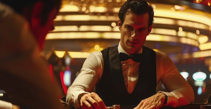 Dealer Baccarat profesional di studio data pcso dengan multi-kamera HD